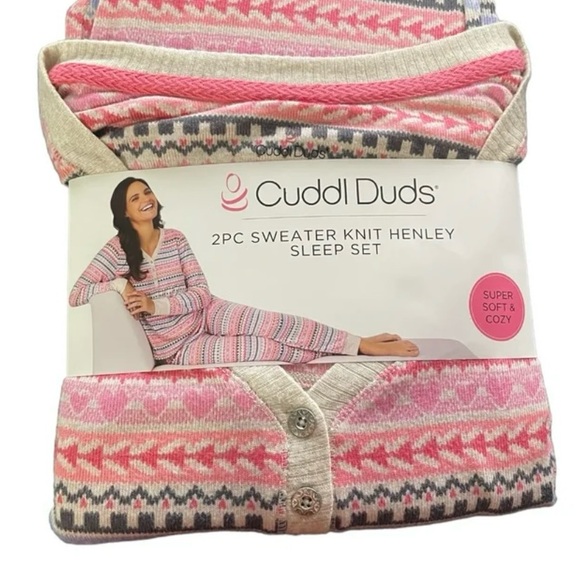 Cuddl duds women's two piece Henley sweater knit lounge set. New - Picture 3 of 3